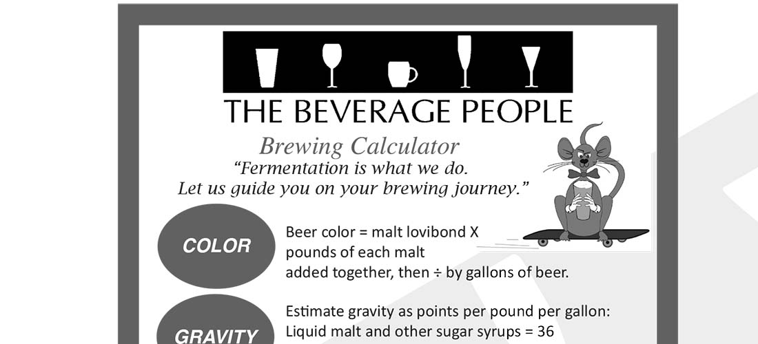 Quick Calculations for Brewing and Recipe Design