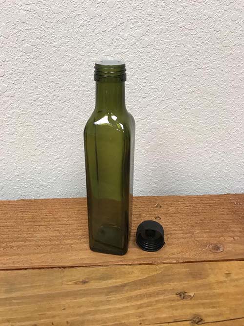 DISCONTINUED - 250 mL Marasca Bottle, Antique Green, Screw Top WITHOUT CAP - Singles or Pack of 32 1