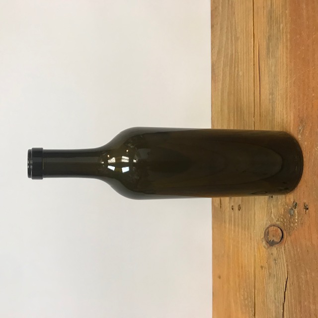 750 mL Antique Green Bordeaux Wine Bottles, Push-Up, Euro Neck - Case of 12