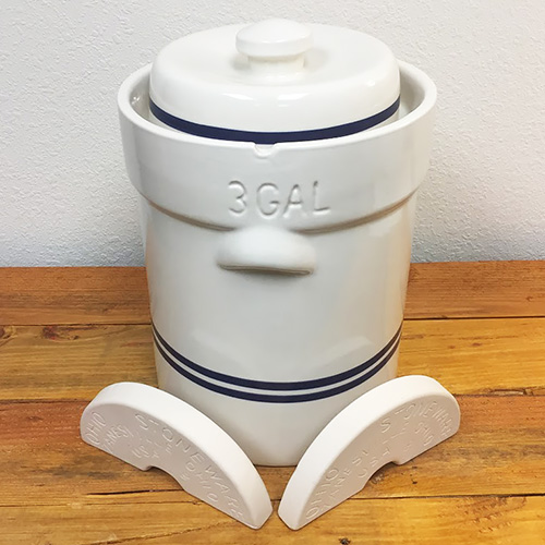 TEMPORARILY UNAVAILABLE - Ohio Stoneware Water Seal Crock Set - 3 Gallon - includes Lid and Weights