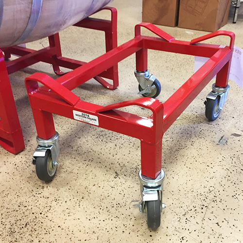 UNAVAILABLE WITH UNKNOWN ETA - Single Barrel Rack on Casters for 60 Gallon Barrels