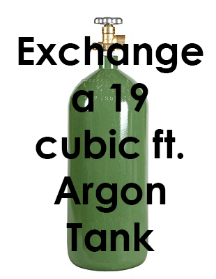 USED Tank with Argon Gas - Filled - 19 cuft - 3360 PSI (FOR TANK EXCHANGE)