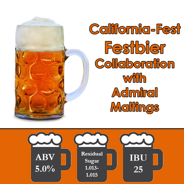 California-Fest - Festbier with California Malt - All Grain Beer Kit - 5 gal