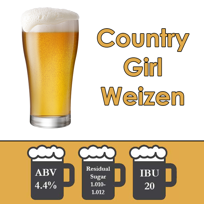 Country Girl - German Weizen Wheat Beer - Extract Beer Kit - 5 Gal