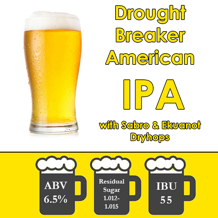 Drought Breaker with Sabro & Ekuanot - American IPA - Partial Mash Extract Beer Kit - 5 Gal