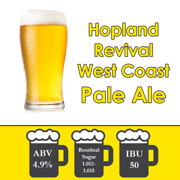 Hopland Revival - West Coast Pale Ale - Premium Partial Mash Extract Beer Kit - 5 Gal