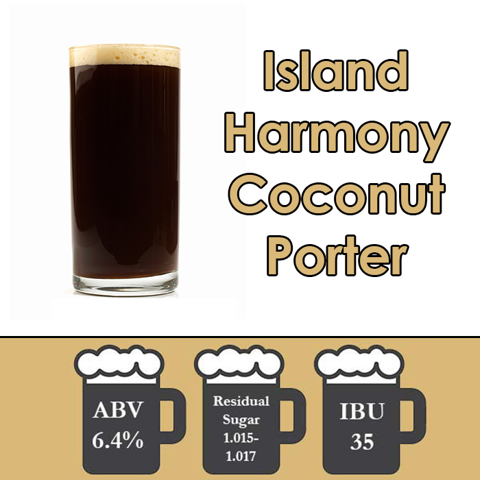 Island Harmony - Toasted Coconut Porter - Partial Mash Extract Beer Kit - 5 Gal