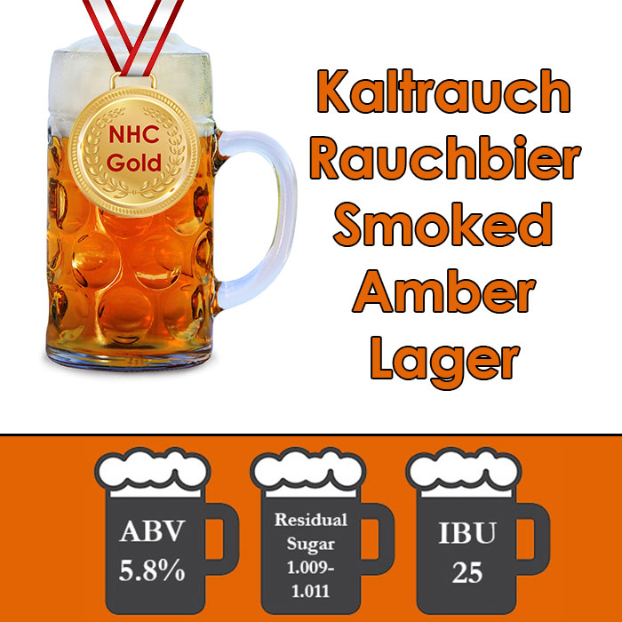 Kaltrauh Rauchbier - Smoked Amber Lager - Gold Medal Winner 2023 NHC - All Grain Beer Kit - 5 Gal