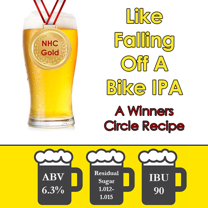 Like Falling Off A Bike IPA - Gold Medal Winner 2023 NHC - All Grain Beer Kit - 5 Gal