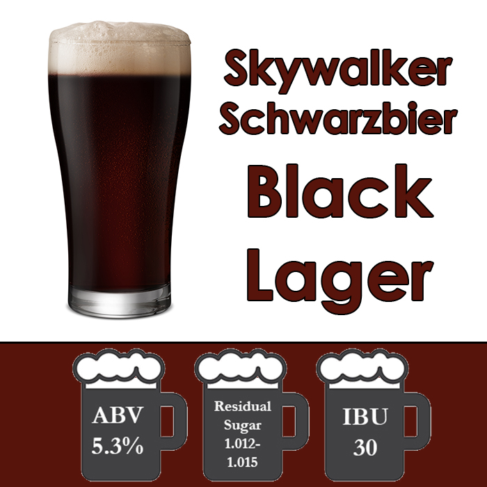 Skywalker Schwarzbier - German Black Lager - Partial Mash Extract Beer Kit - 5 Gal