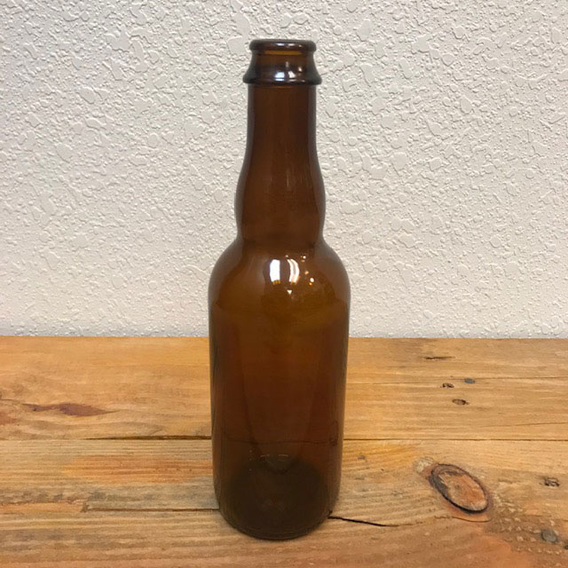 CLOSEOUT - 375 ml  Belgian Beer Bottle - 11.9 oz – Amber Flat Bottom 26 mm Crown Cap - 12/case
