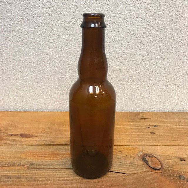 DISCONTINUED - 375 ml  Belgian Beer Bottle - 11.9 oz  Amber Flat Bottom 26 mm Crown Cap - 12/case
