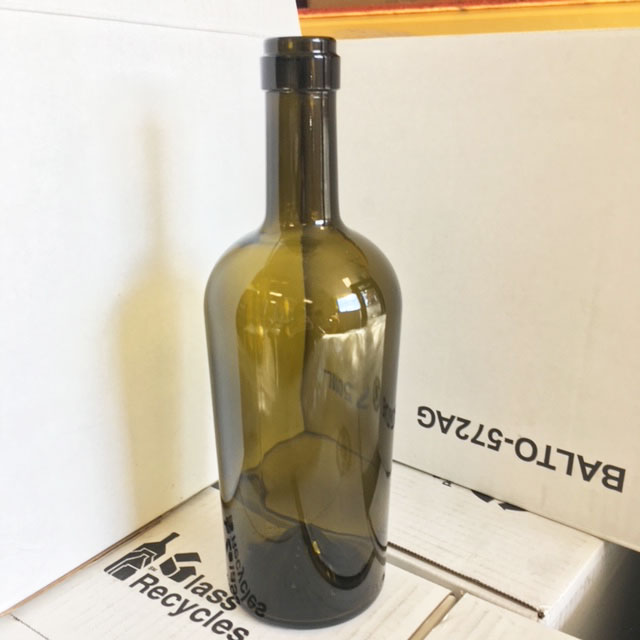 Antique Green Wine Bottles - 750ml Wine Bottles in Case of 12
