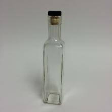 250 mL Quadra Clear Bottle - Bar top Finish CORKS NOT INCLUDED - 12 Pack in Cardboard Box