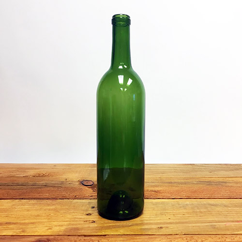 750 mL Claret Bottle, Champagne Green, push-up 12/cs