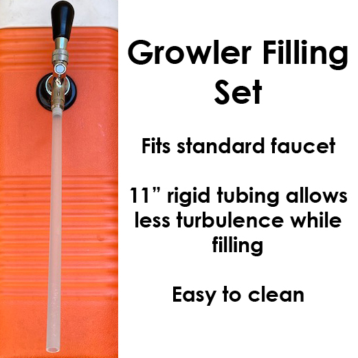 Growler Filler Set with Rigid Tube - fits Standard Faucets
