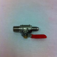 CO2 Shutoff with Check Valve - 1/4 ball-valve, 1/4 MPT x 1/4 Flare