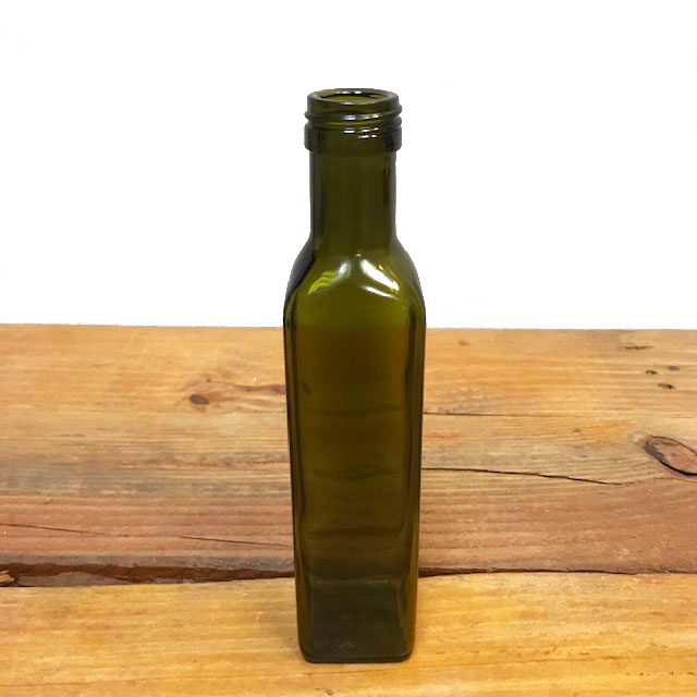 UNAVAILABLE UNTIL JULY 2022 - 250 mL Marasca Bottle, Antique Green, Screw Top WITHOUT CAP - Singles or Pack of 32