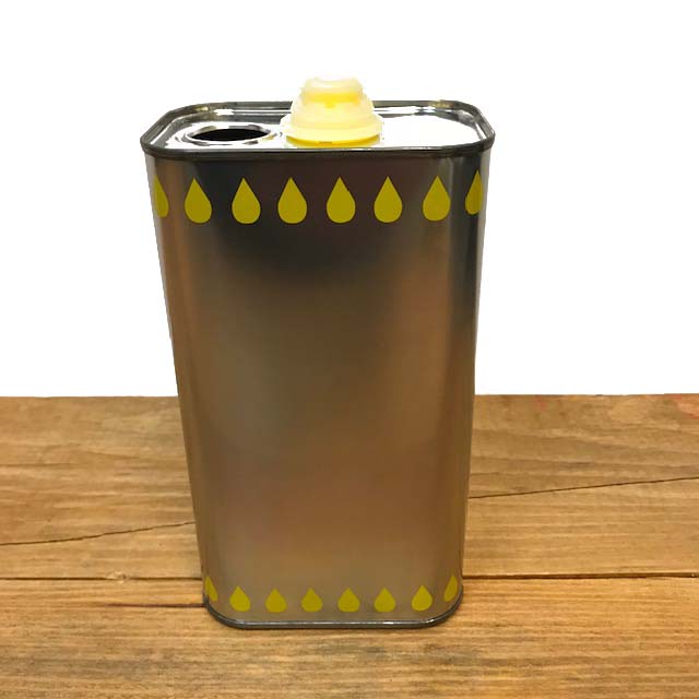 Oil Can - 1 Liter - Rectangular - Includes pour spout and lid