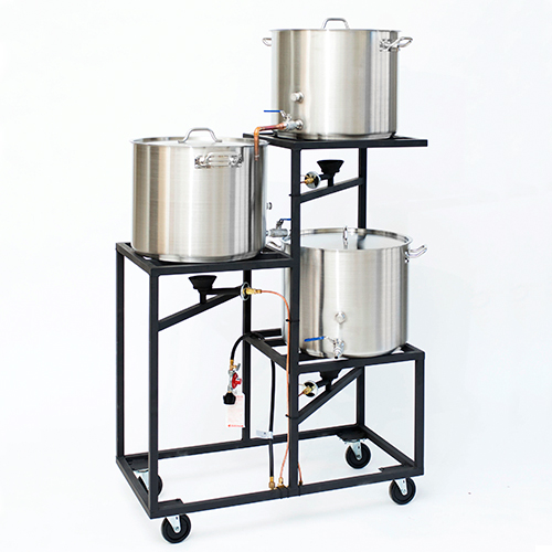 Professional Three Tier All Grain Brewery - Heavy Duty Kettles - 10 Gallon