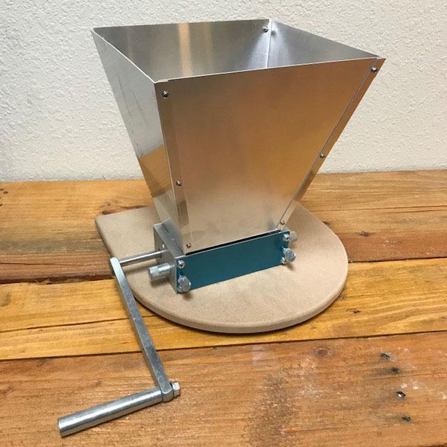 DISCONTINUED - Roller Mill with Hopper and Base - Adjustable - STAINLESS ROLLERS