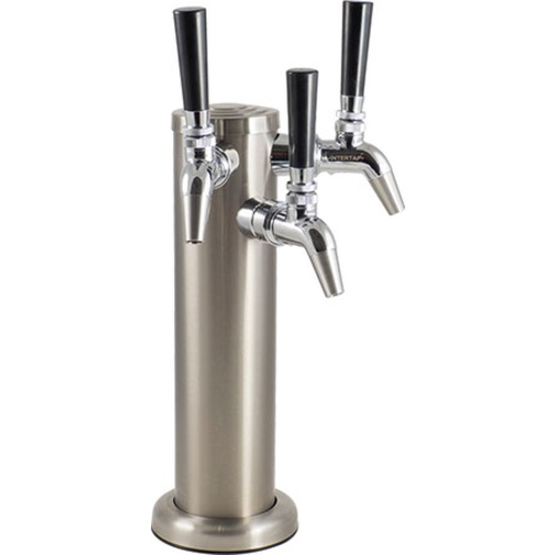 Triple Faucet Draft Beer Tower - Stainless Steel Tower and Faucets