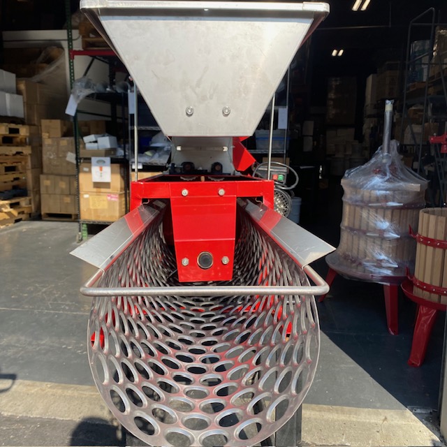 USED AS-IS - Grape Crusher Destemmer - ELECTRIC 110 Volt Motor - Stainless Extended Hopper and Stem Grate 1