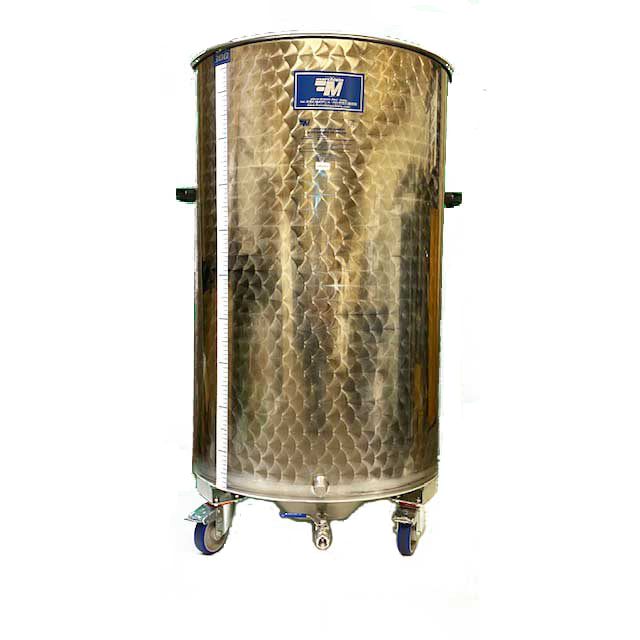 UNAVAILABLE WITH UNKNOWN ETA - Marchisio Variable Capacity Stainless Dish Bottom Tank on Wheels - 53 gallon - 200 L - Two 1/2