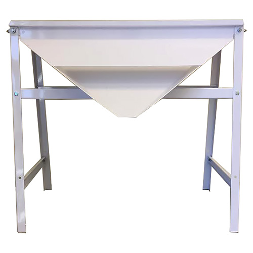 STAND with Chute for Marchisio Crusher/Destemmers - White enameled steel.