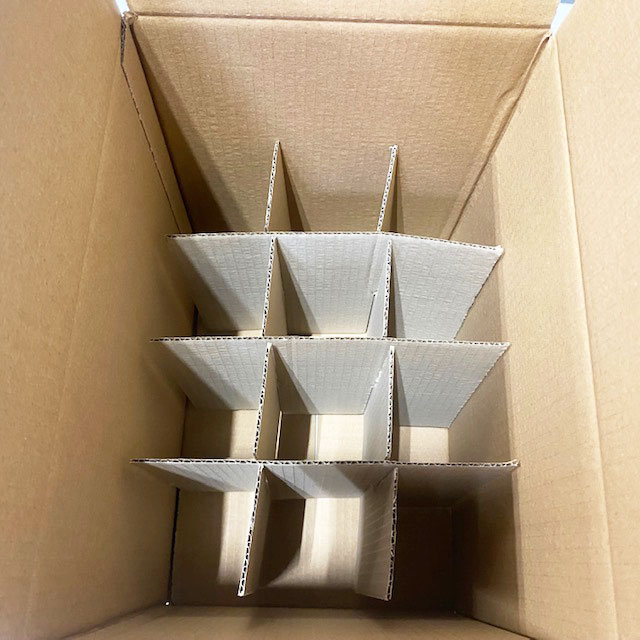 Empty Cardboard Carrier Box for Bordeaux Wine Bottles - Holds 12 Bottles - Includes Divider 1