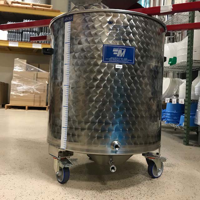 Marchisio Variable Capacity Stainless Dish Bottom Wine Tank on Wheels