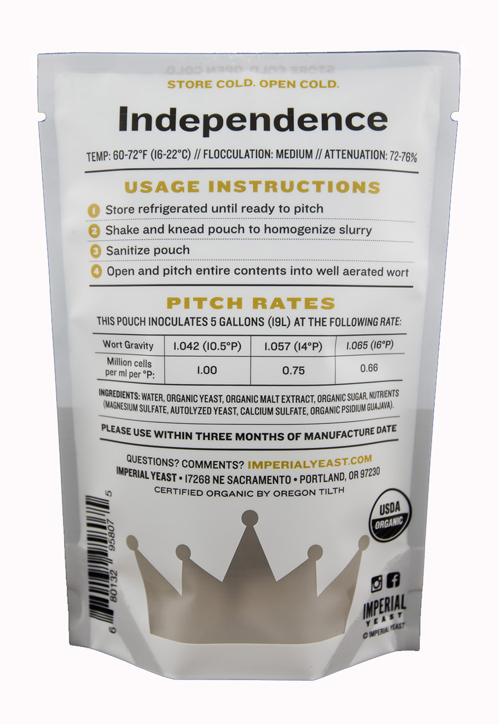 DISCONTINUED - A15 Independence Ale Yeast from Imperial Yeast 1