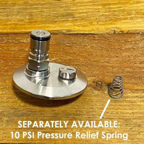 Pressure Fermentation Cap for Sanke Keg - Corny Gas-In with PRV - 2