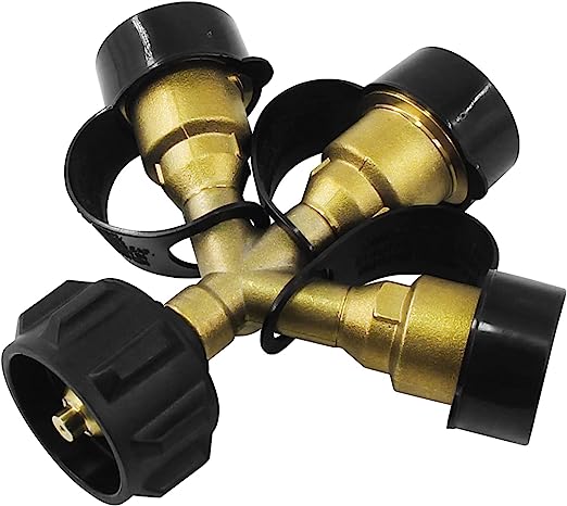 3 Way Propane Tank Splitter - Brass 