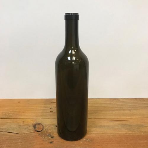 750 mL Antique Green Bordeaux Wine Bottles - Push-Up - Euro Neck - Case of 12
