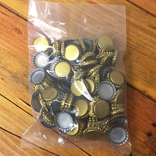 DISCONTINUED Crown Caps - Gold - Standard 26 mm - Oxygen Absorbing - 144 ct.