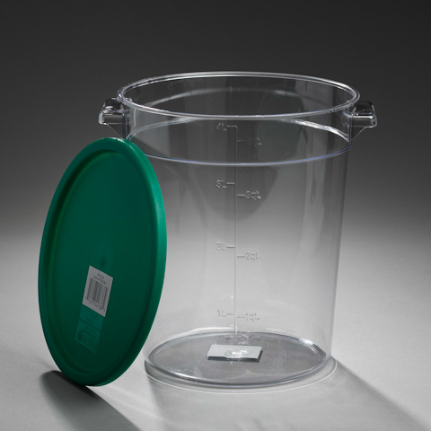 Clear Round Polycarbonate Brining Container with Lid 4 qt