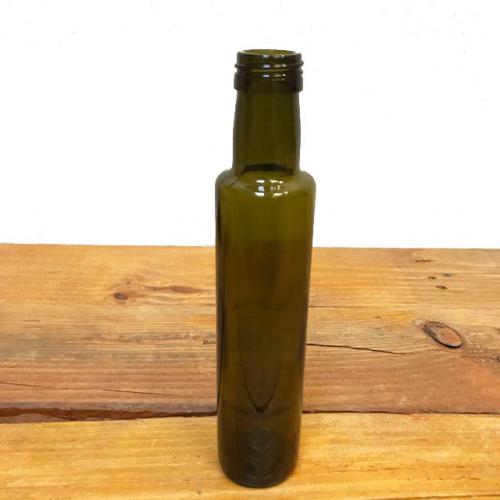 250 mL Dorica Bottle, Antique Green, 31.5 mm Screw Top WITHOUT CAP - Box of 24