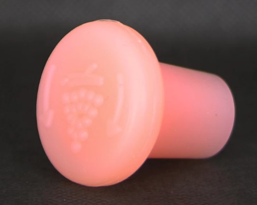Wine Bottle Stopper - Pink solid color - Silicone with Hand Hold