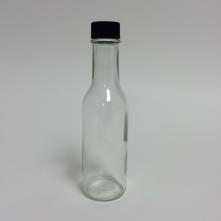 TEMPORARILY UNAVAILABLE - 5 oz. Narrow Neck Woozy Bottles, with Black screw caps 12/case