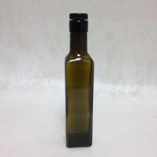 250 mL Quadra Bottles, antique green color, bartop cork finish 12/case