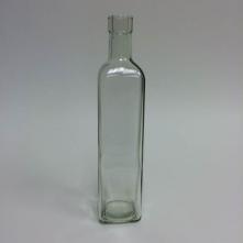 DISCONTINUED - 500 mL Quadra Clear Bottle - Bar top Finish CORKS NOT INCLUDED - 12 Pack in Cardboard Box