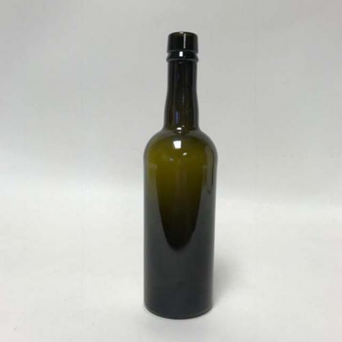 500 mL Dark Antique Green Port Wine Bottles, Cork or Bar Top Finish - Case of 12