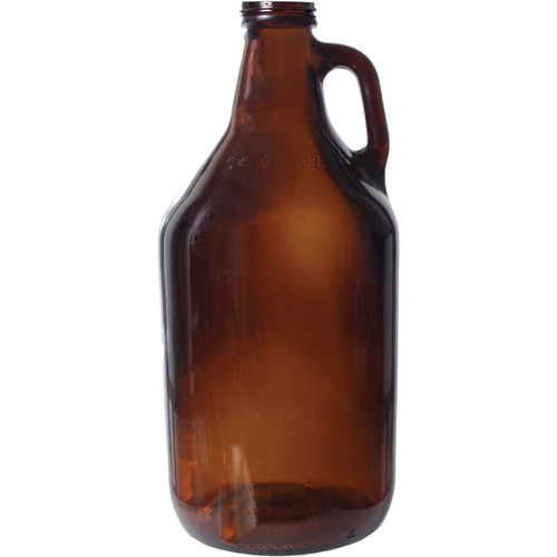 Growler - 64 oz. Amber Screw Top Jug - 38 mm Screw Cap