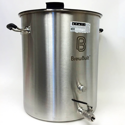 Kettle - BrewBuilt 15 Gallon with Notched Lid, two Couplings, 1/2 Ball Valve and more