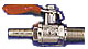 CO2 Shutoff with Check Valve - 1/4 ball-valve, 1/4 MPT x 1/4 Hose Barb