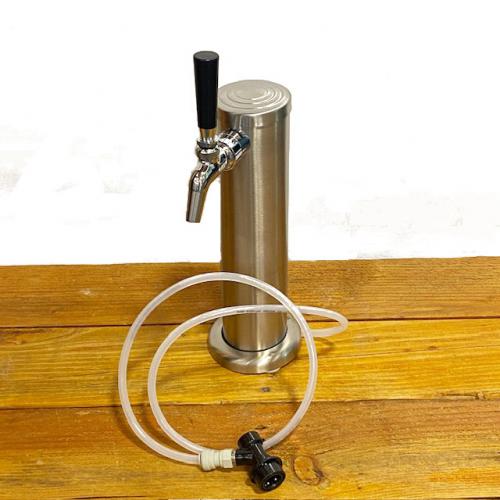 Single Faucet Draft Beer Tower - Stainless Steel Tower and Faucets