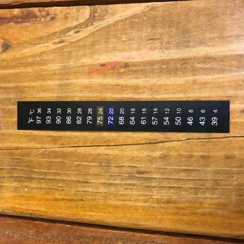 Liquid Crystal Thermometer Sticker - deg. F/C - attach to any fermentor