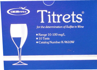 Titrets - Free SO2 Test Kit - Use for White Wines and Cider - 10 tests