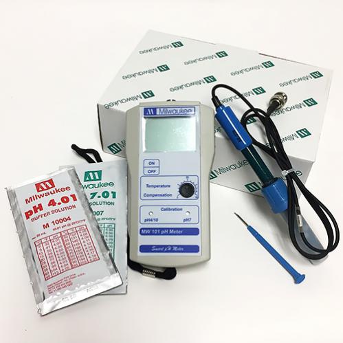 pH Meter, Milwaukee 0-14pH, Battery, Double Junction pH Probe, 4, 7 buffers and Screwdriver